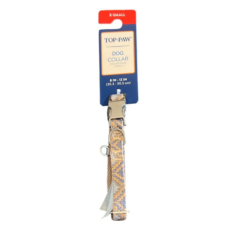 Top Paw Dog Pet Collar Adjustable Aztec Print Size X Small NWT Blue Beige